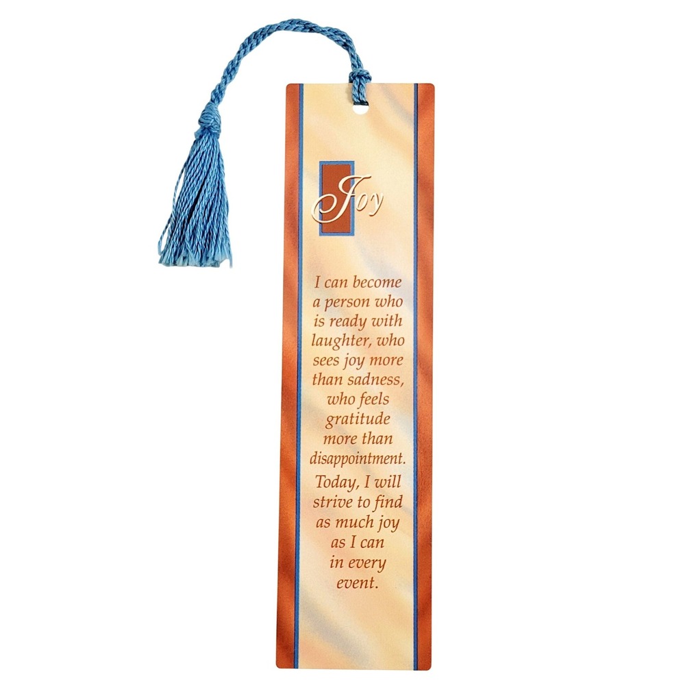 Vintage 90s JOY Bookmark blue tassel, Hazelden Inspirations, 1993 Artworks RH106